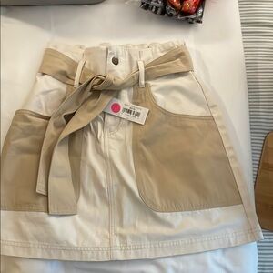 BB Dakota Cream Elastic Waist Skirt